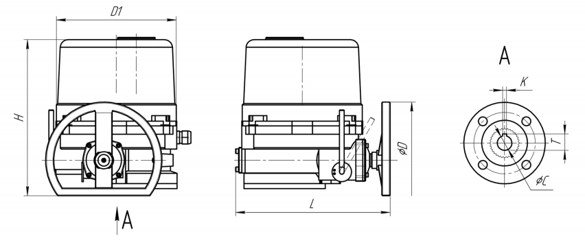 Электроприводы четвертьоборотные Ridval RVD Q